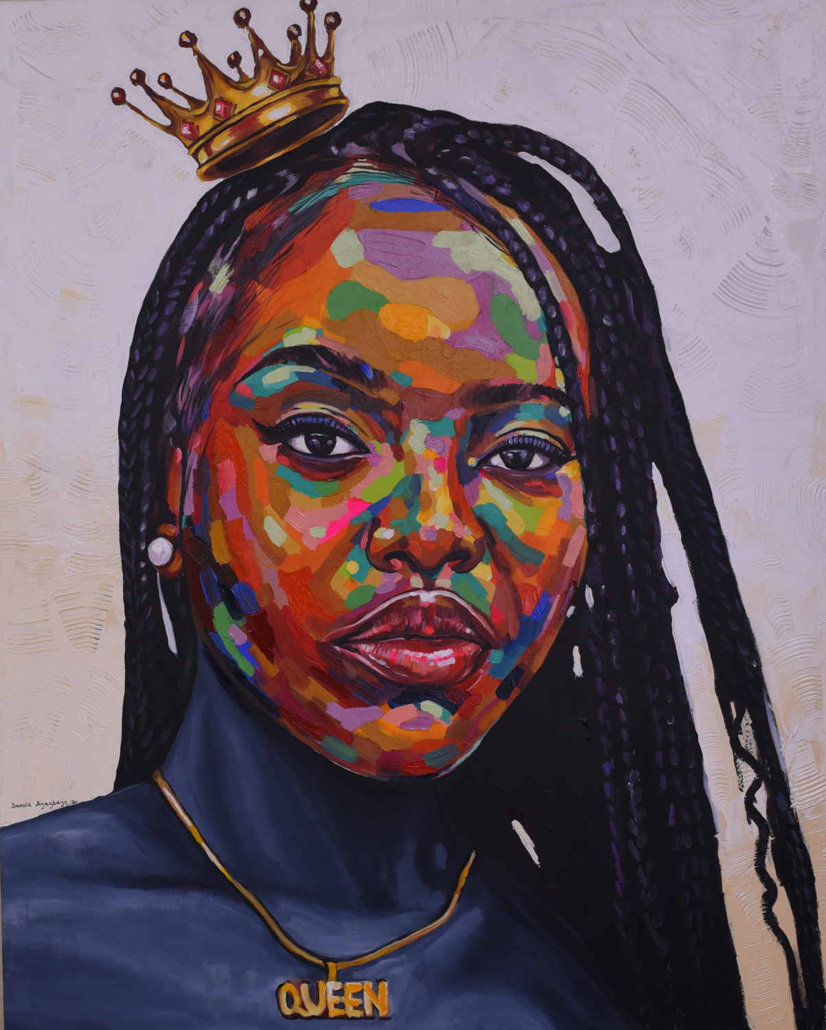 Feminine Royalty Damola Ayegbayo Original painting for sale