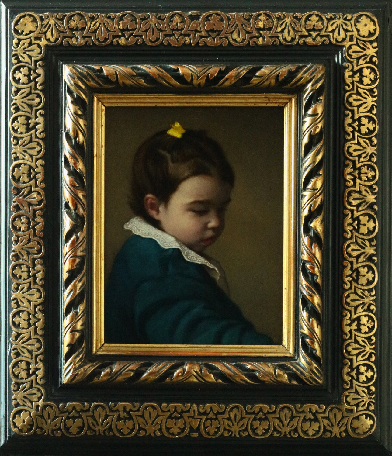 'Evelyn, With Her Butterfly Clip' John Afflick Original painting for sale