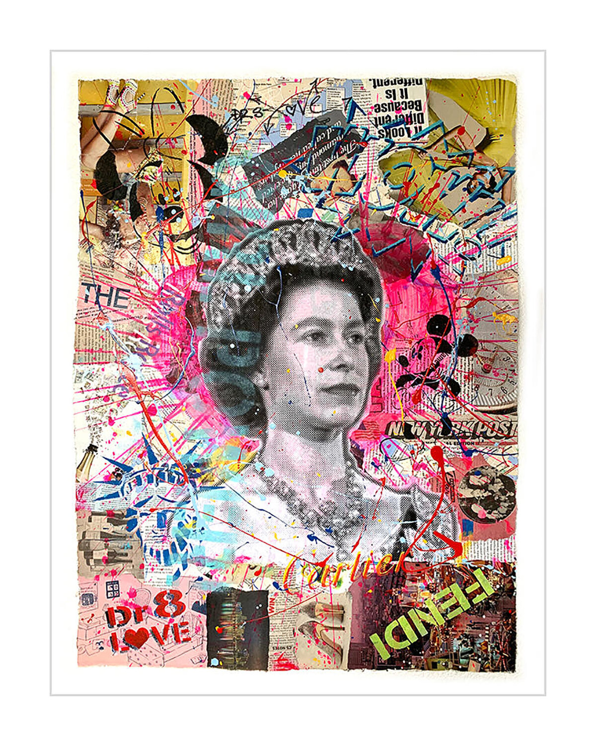 Queen Post II - Original Collage Painting on Paper Dr8 Love Original painting for sale
