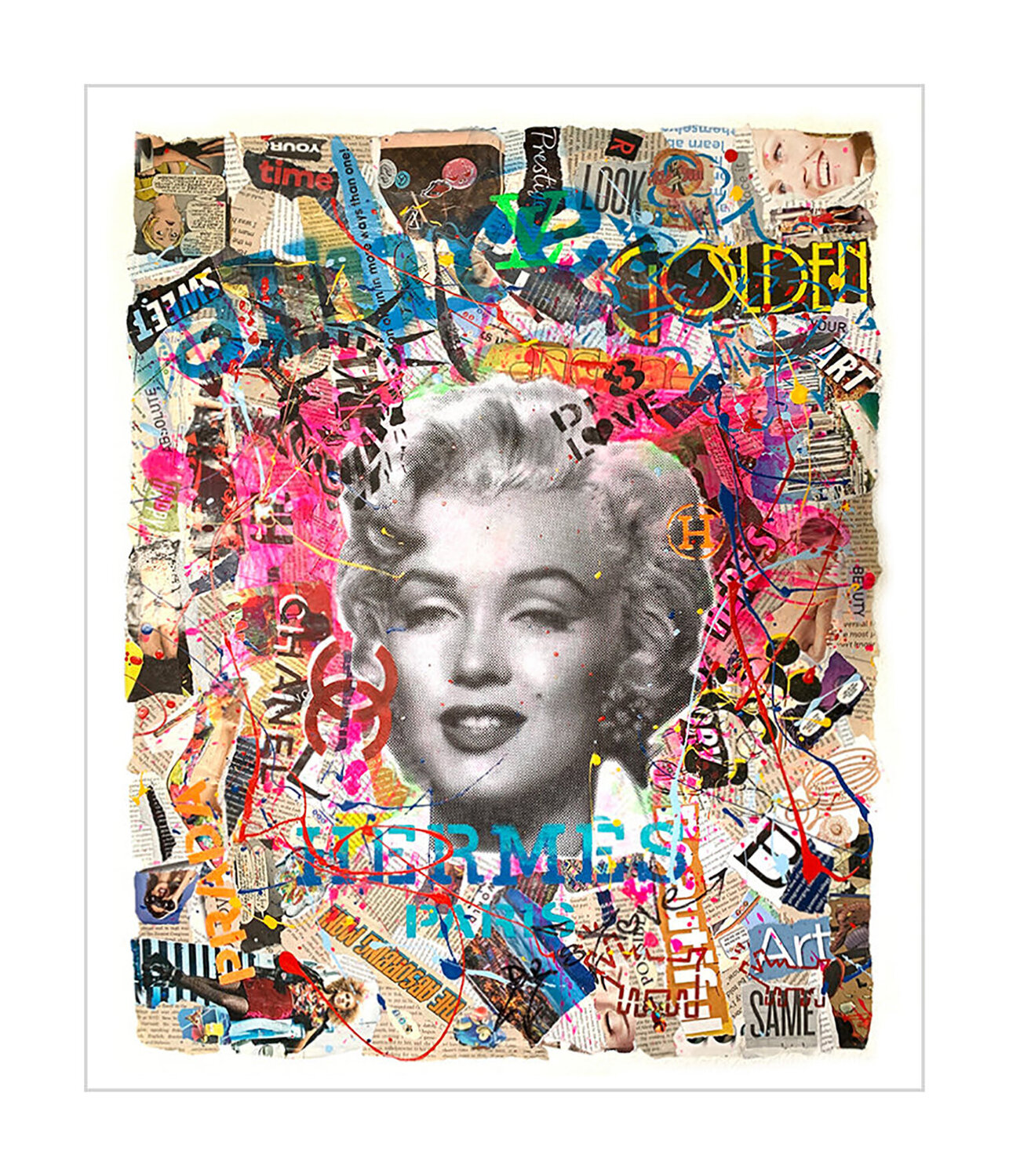 Marilyn Golden - Original Collage Painting on Paper Dr8 Love Original painting for sale