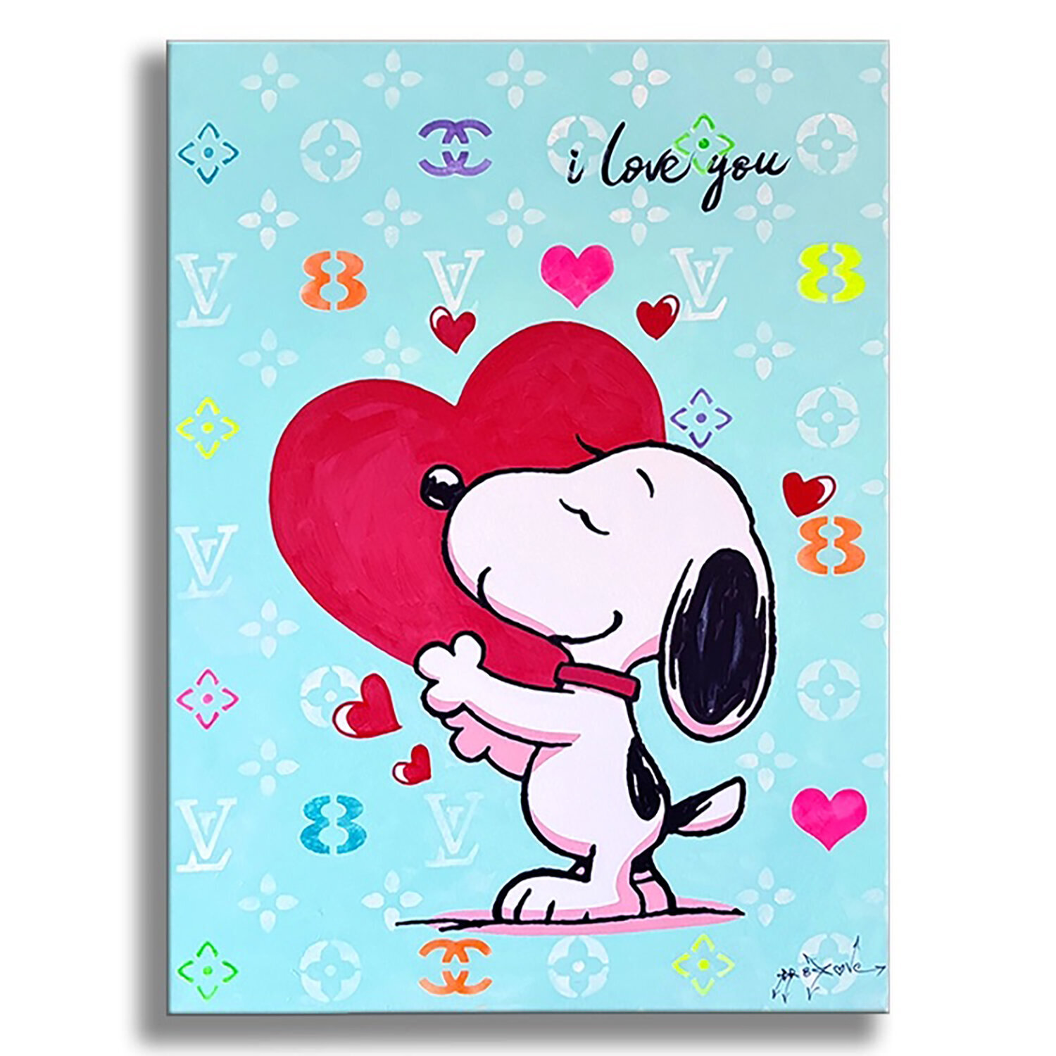 Snoopy Love - Original Painting on Canvas Dr8 Love Original painting for sale