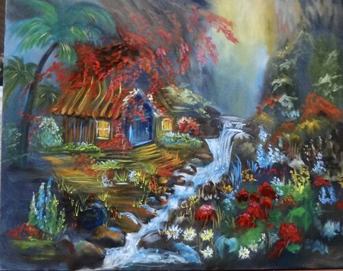 Quaint Hawaiian Homestead by Jenny Lee, Painting for Sale on Select