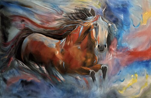 Horse Running in the Wind 11 by Jenny Lee, Painting for Sale on Select