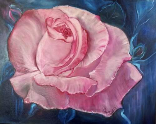 Romantic Pink Rose by Jenny Lee, Painting for Sale on Select
