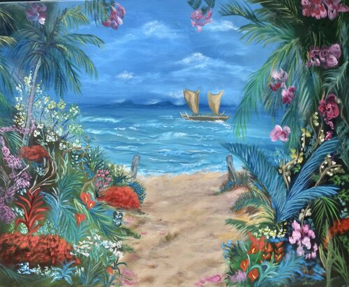 Hokulea Path to the Beach by Jenny Lee, Painting for Sale on Select