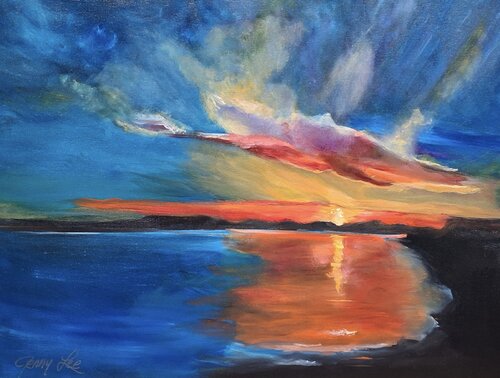 TROPICAL HORIZON by Jenny Lee, Painting for Sale on Select