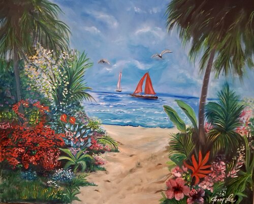 Red Sails by Jenny Lee, Painting for Sale on Select