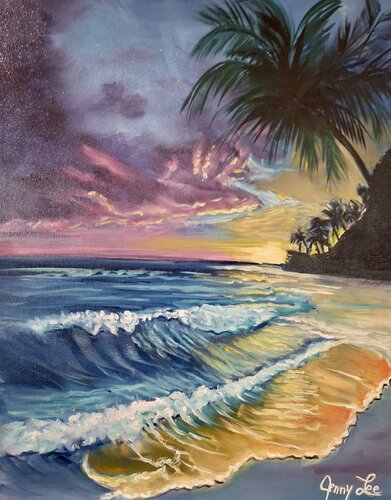 Ocean Sunset by Jenny Lee, Painting for Sale on Select