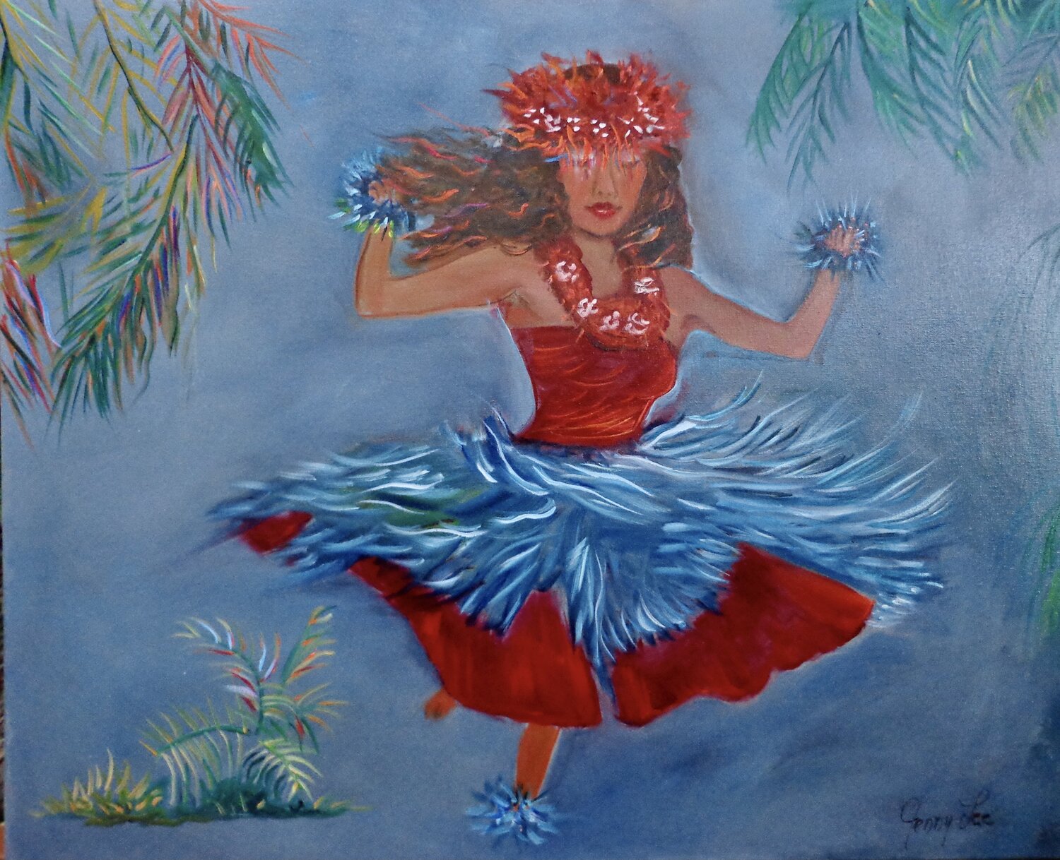 Traditional Hula 11 Jenny Lee Original painting for sale