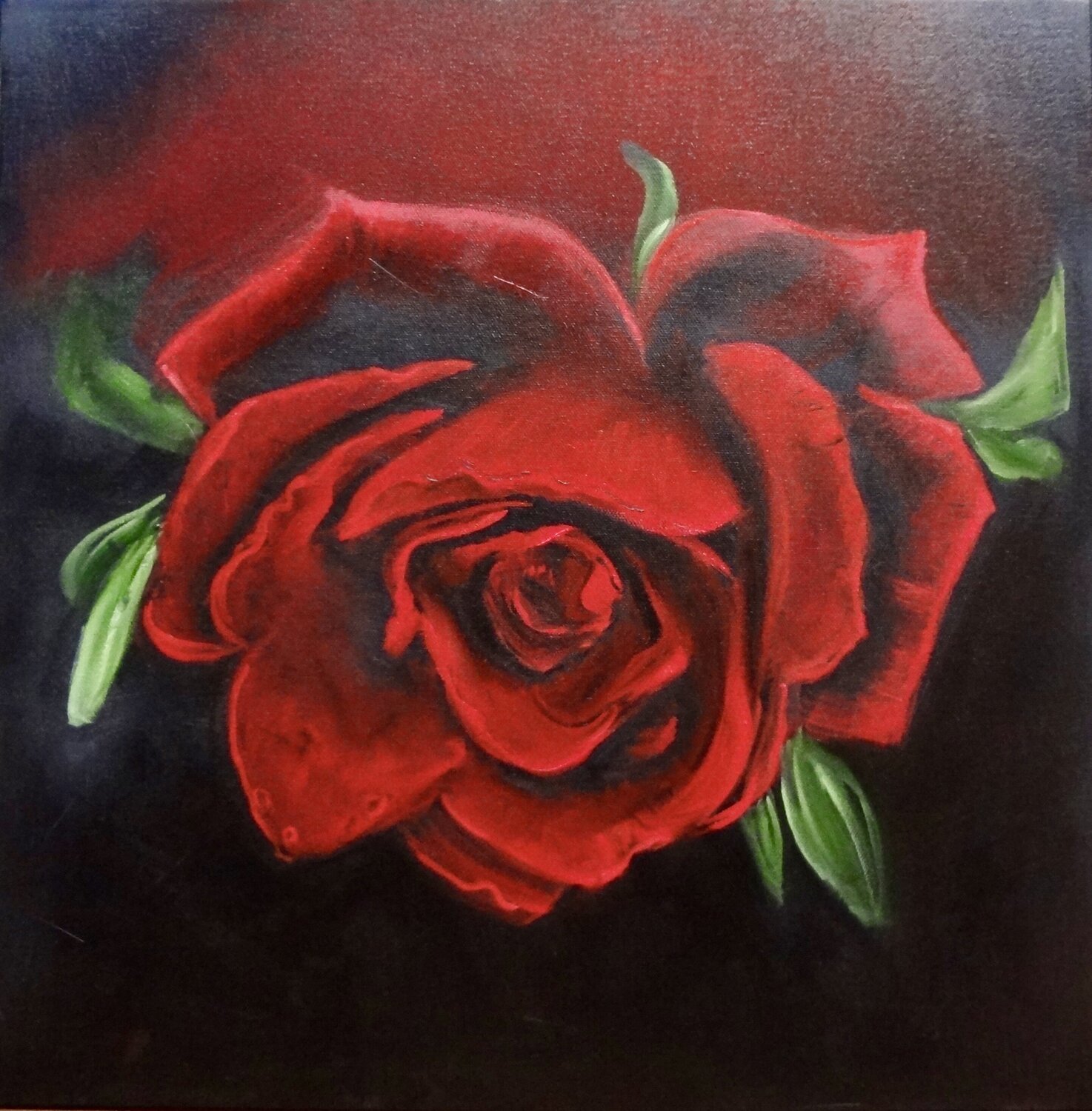 Deep Red Velvety Rose Jenny Lee Original painting for sale