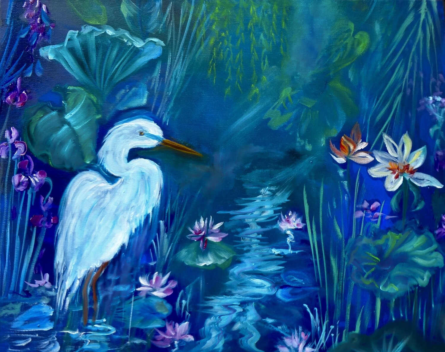 Garden of Monet's Pond Jenny Lee Original painting for sale
