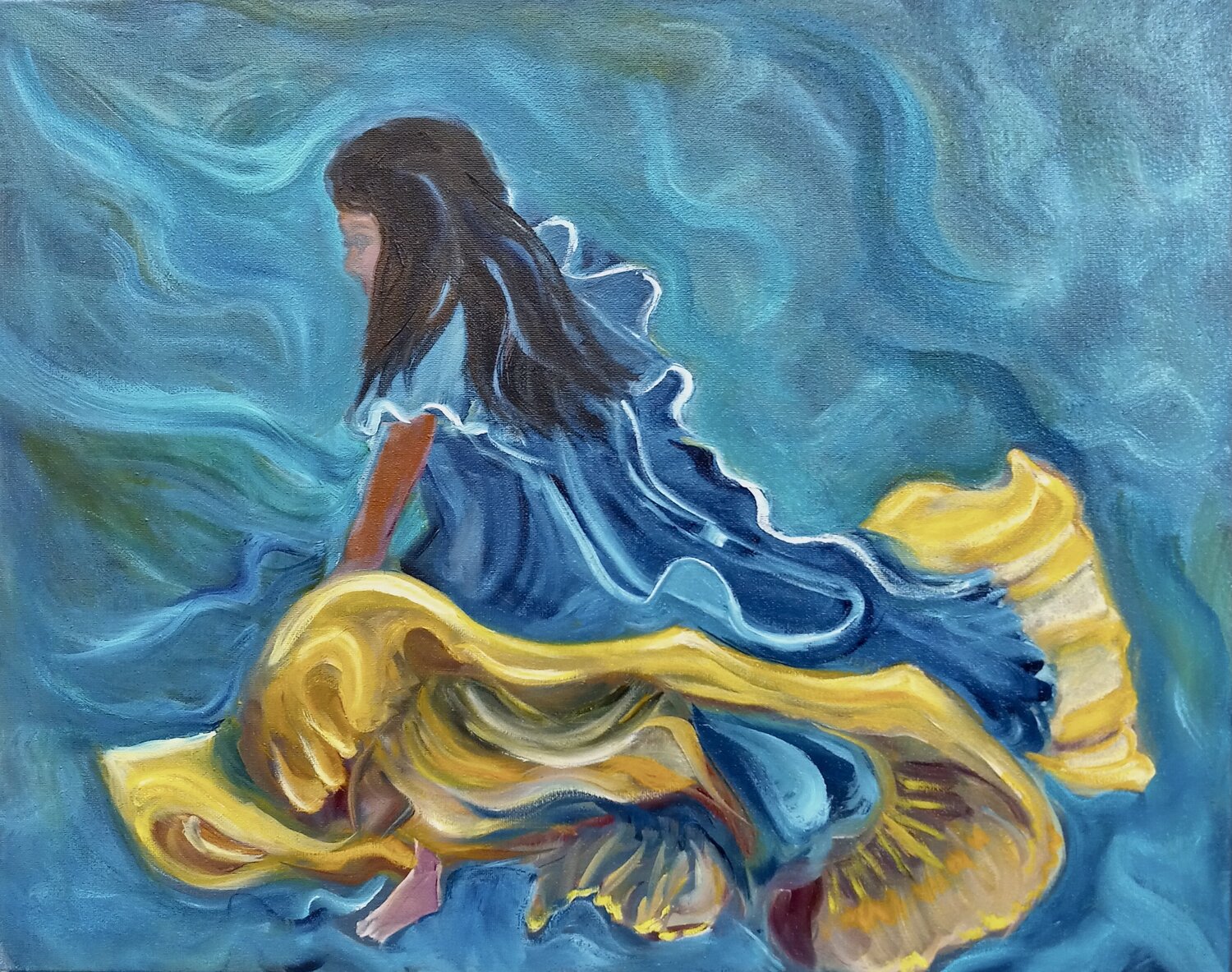 Dancer in Blue Jenny Lee Original painting for sale