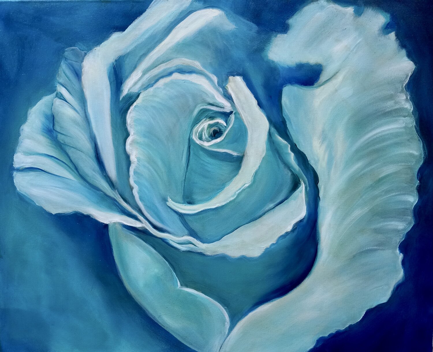Turquoise Rose Jenny Lee Original painting for sale