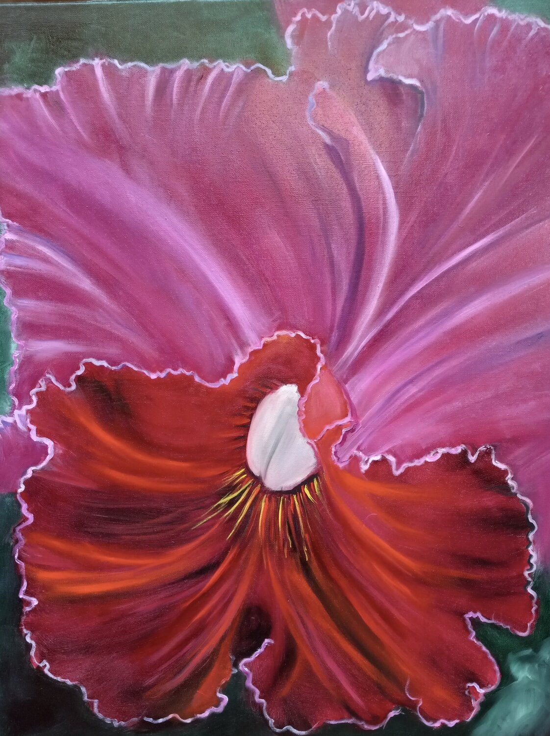Red Velvet Orchid Jenny Lee Original painting for sale