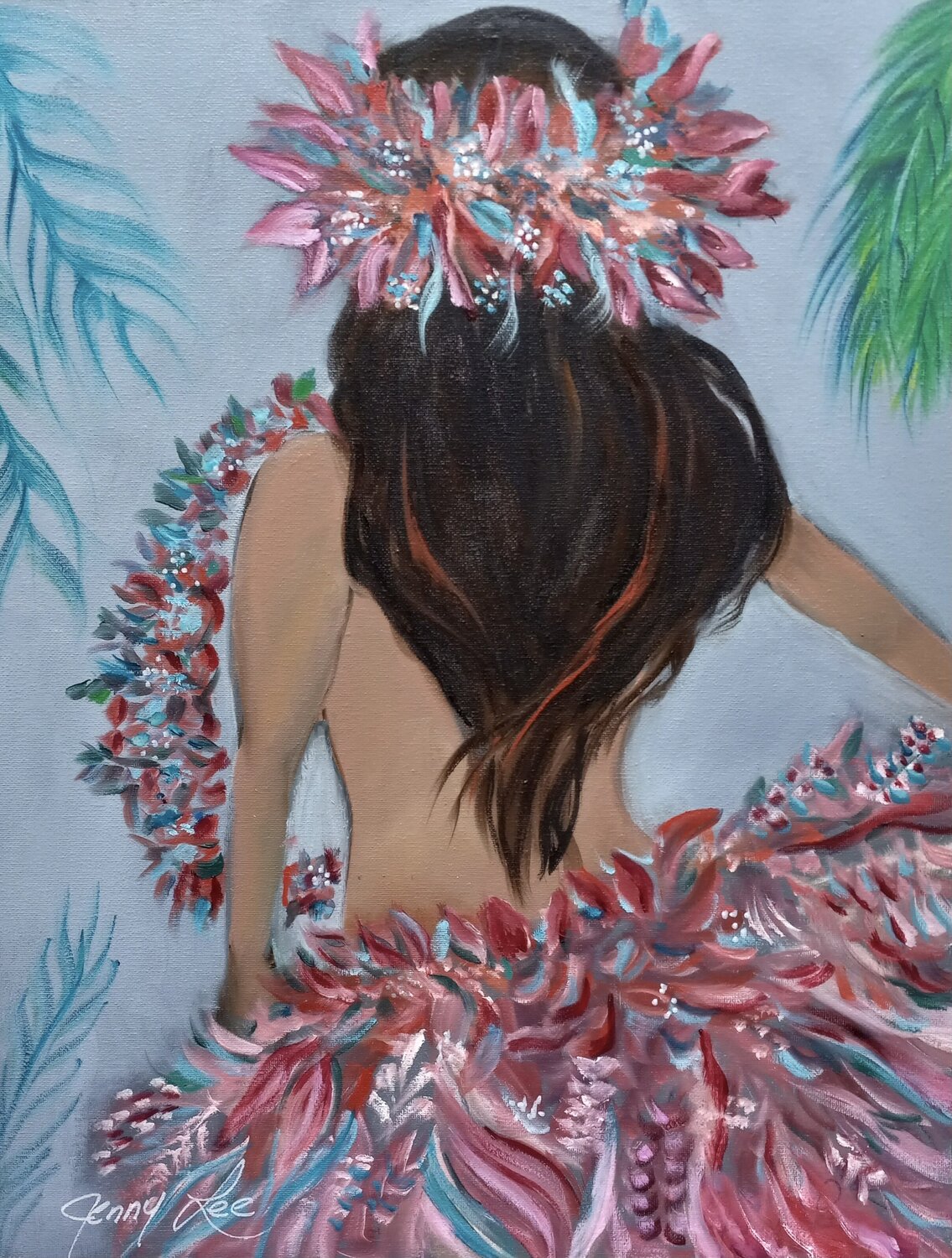 Colorful Hula Dance Jenny Lee Original painting for sale