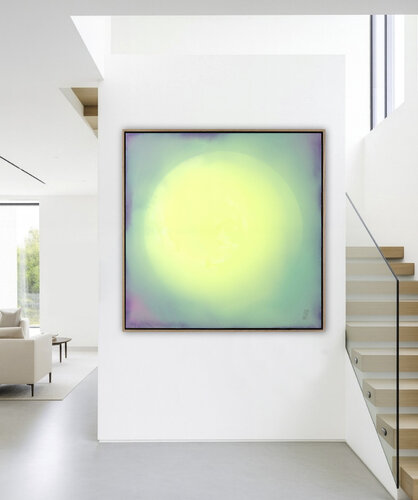 The Beginning / Green Sun by Mila Weis, Painting for Sale on Select