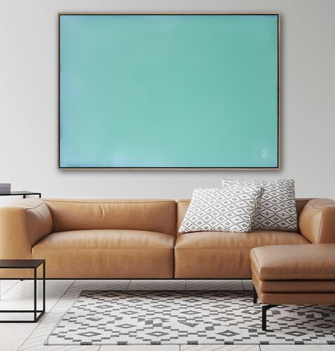 The Beginning / Turquoise Blue Horizon by Mila Weis, Painting for Sale on Select