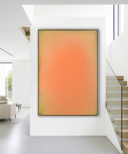 The Beginning / Happy Peach by Mila Weis, Painting for Sale on Select