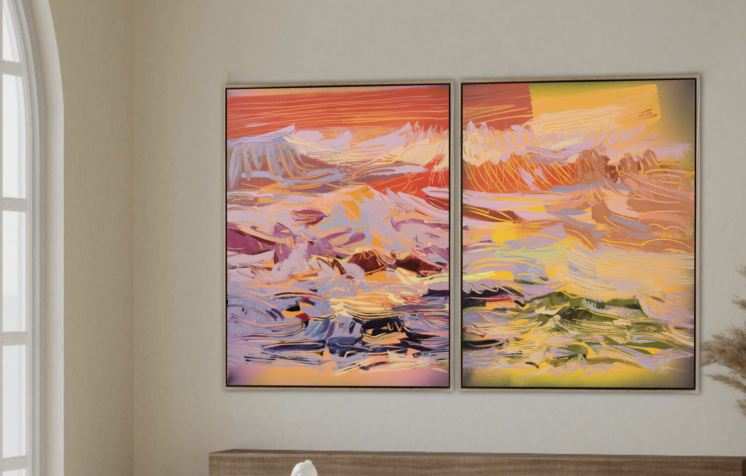Incandescent / Diptych Mila Weis Original painting for sale
