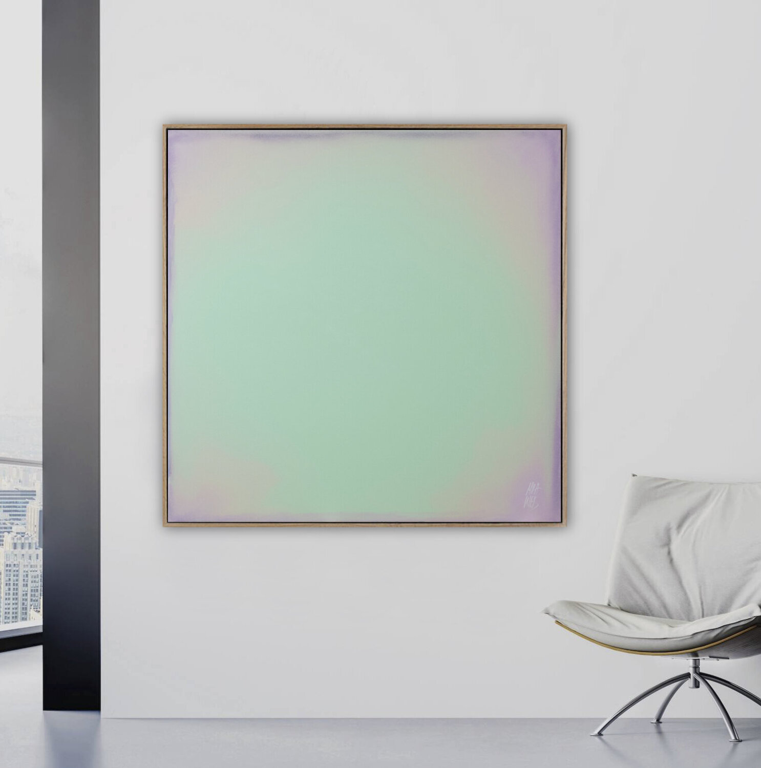 The Beginning / Soft Mint Mila Weis Original painting for sale