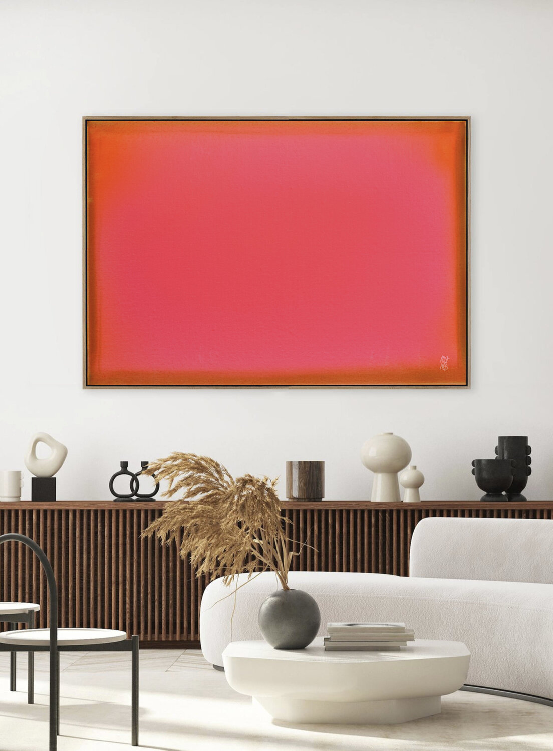 The Beginning / Diva Pink Horizon Mila Weis Original painting for sale