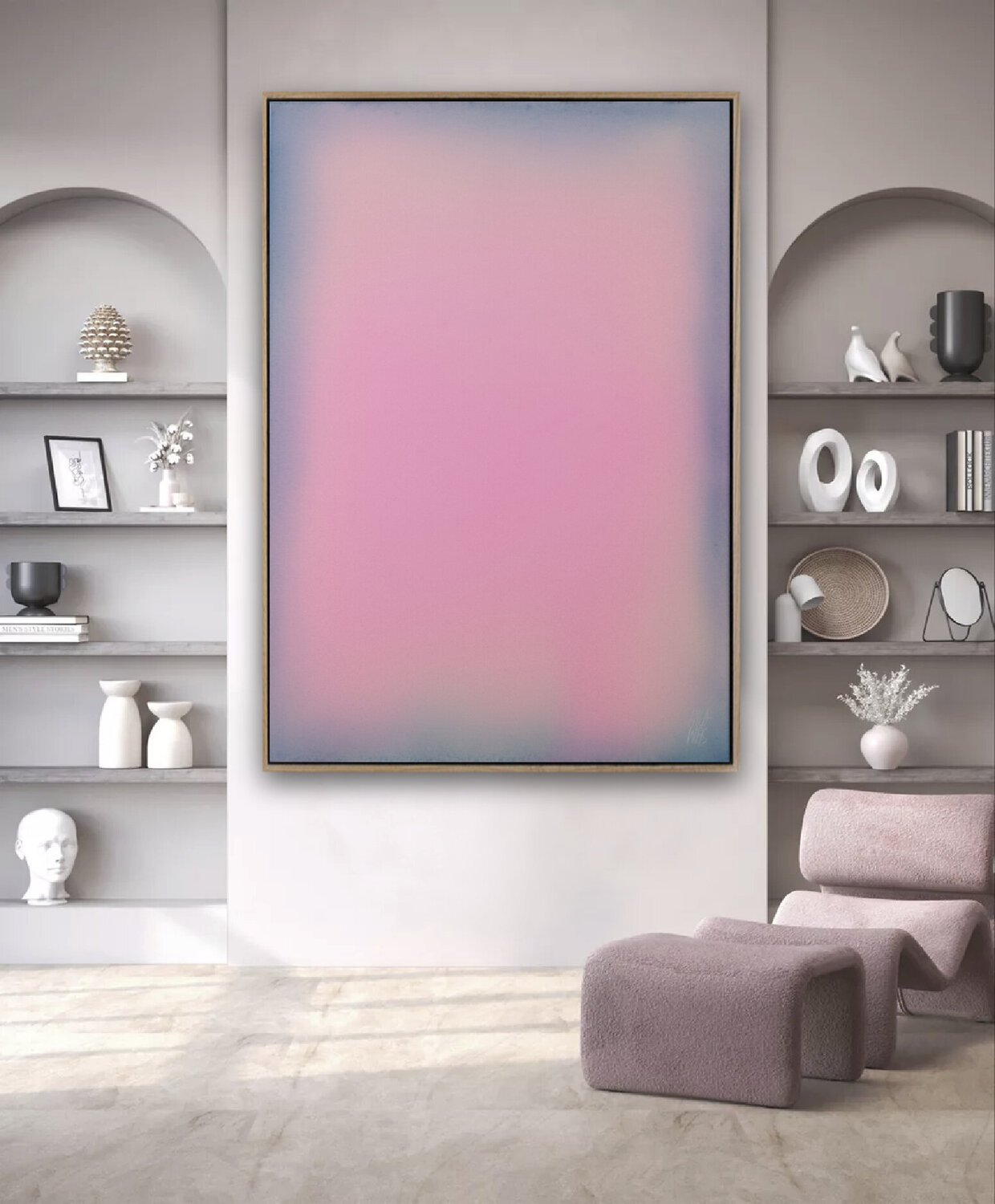 The Beginning / Light Pink Mila Weis Original painting for sale