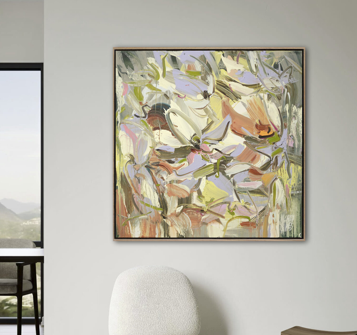 White Blooms Mila Weis Original painting for sale