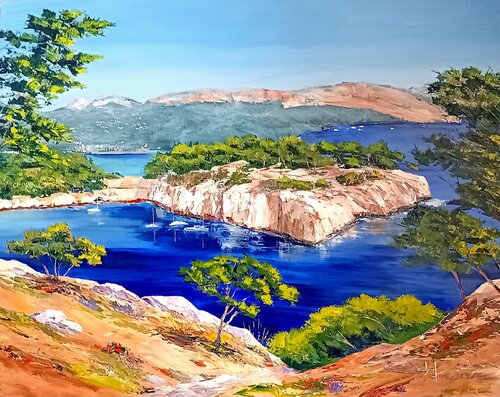 Calanque de Port Miou en Provence by Véronique Degabriel, Painting for Sale on Select