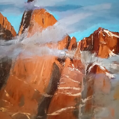 Les Alpes. Les Drus by Véronique Degabriel, Painting for Sale on Select