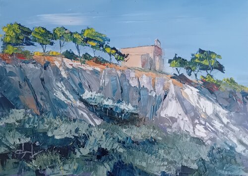 La petite chapelle sur la colline en Provence by Véronique Degabriel, Painting for Sale on Select