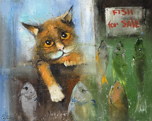 Fish seller von Igor Medvedev, Malerei kaufen auf Select