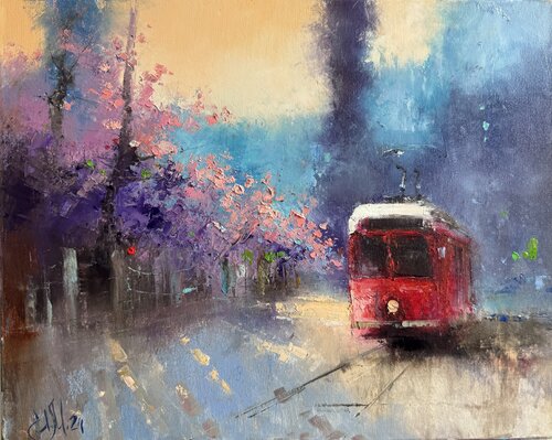Summer tram von Igor Medvedev, Malerei kaufen auf Select