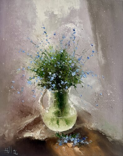 Forget-me-nots von Igor Medvedev, Malerei kaufen auf Select