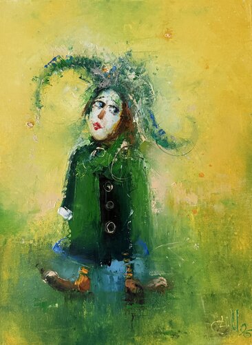 The Clown in Green von Igor Medvedev, Malerei kaufen auf Select