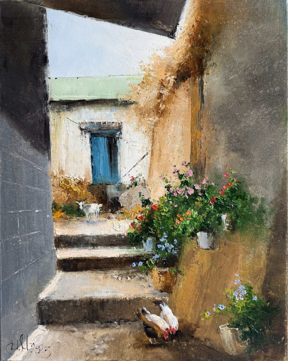 Turkish courtyard. Side 2023 Igor Medvedev Originalgemälde zu verkaufen