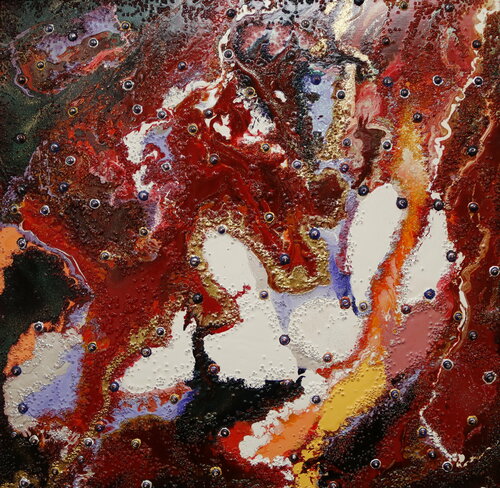 Una scia dorata nei colori"con Miro Persolja by Enrico Nicodemo - Demó, Painting for Sale on Select