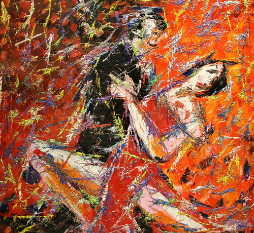 Un tango a colori by Enrico Nicodemo - Demó, Painting for Sale on Select