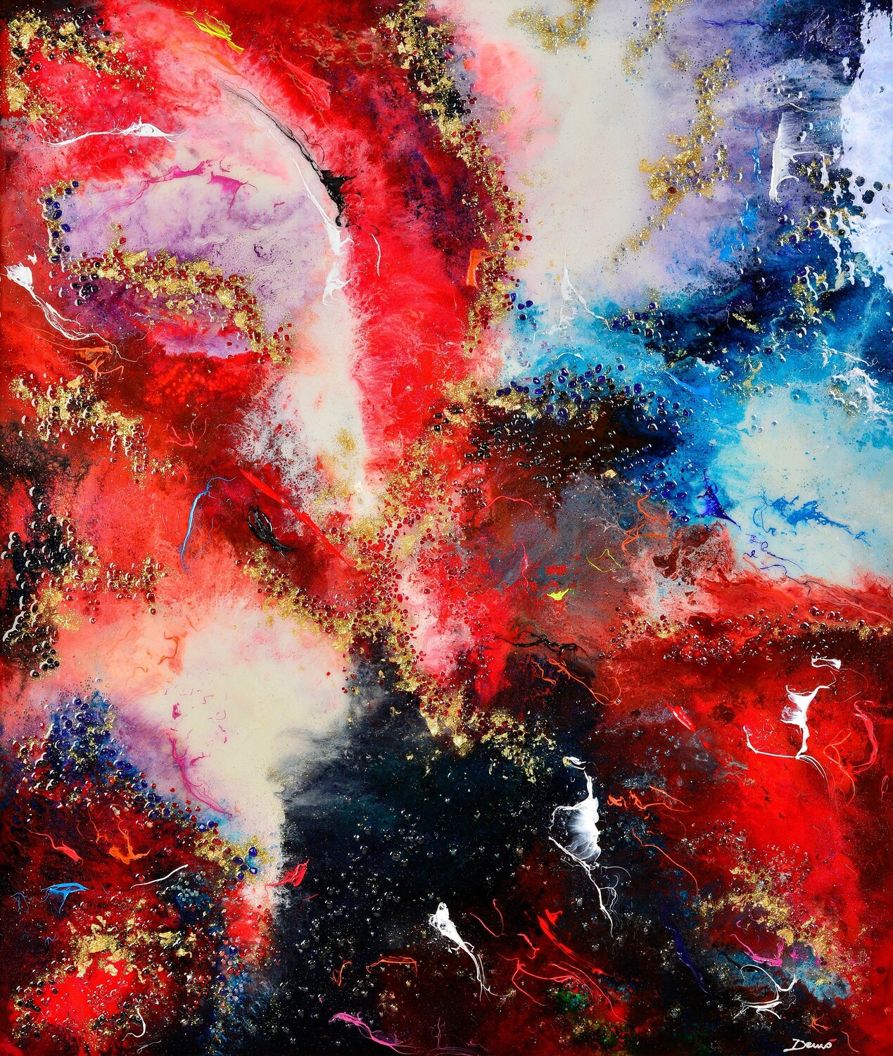 Volano petali di colore Enrico Nicodemo - Demó Original painting for sale