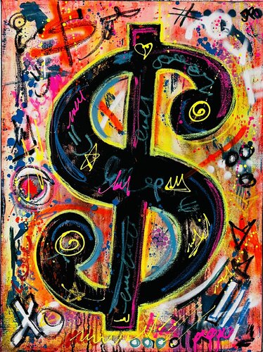 Modern Warhols Dollar by Jose Rivera, Painting for Sale on Select