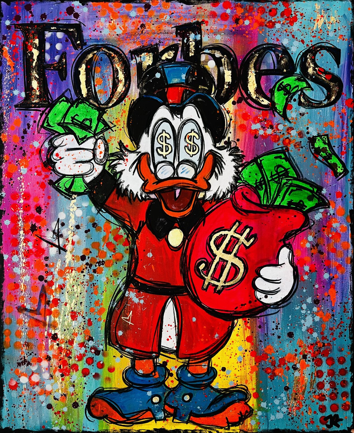 Scrooge Forbes Jose Rivera Original painting for sale