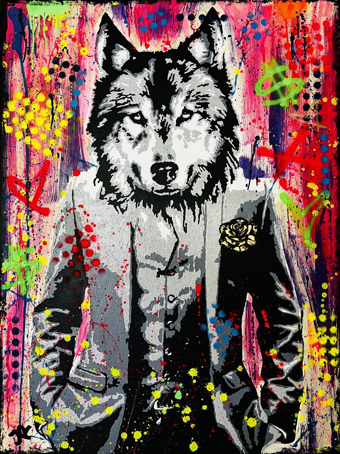 Be a Wolf Jose Rivera Original painting for sale