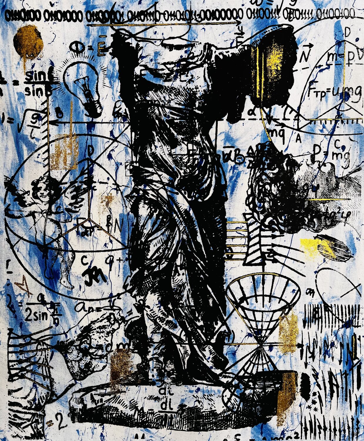 Blue Winged Victory no 2 Jose Rivera Original painting for sale
