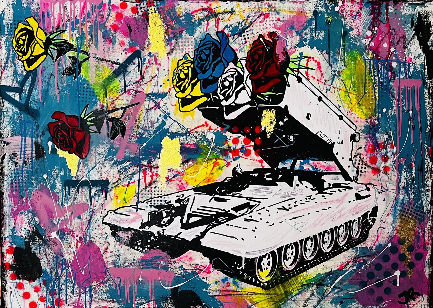 People let’s stop the war Jose Rivera Original painting for sale