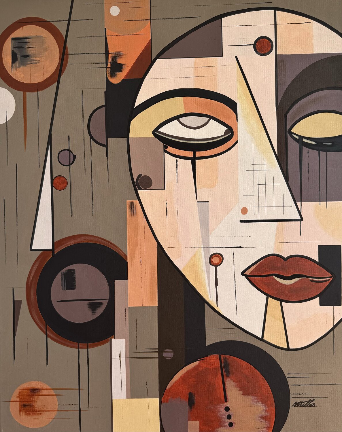Déconnection Rose Mary Vallas Original painting for sale