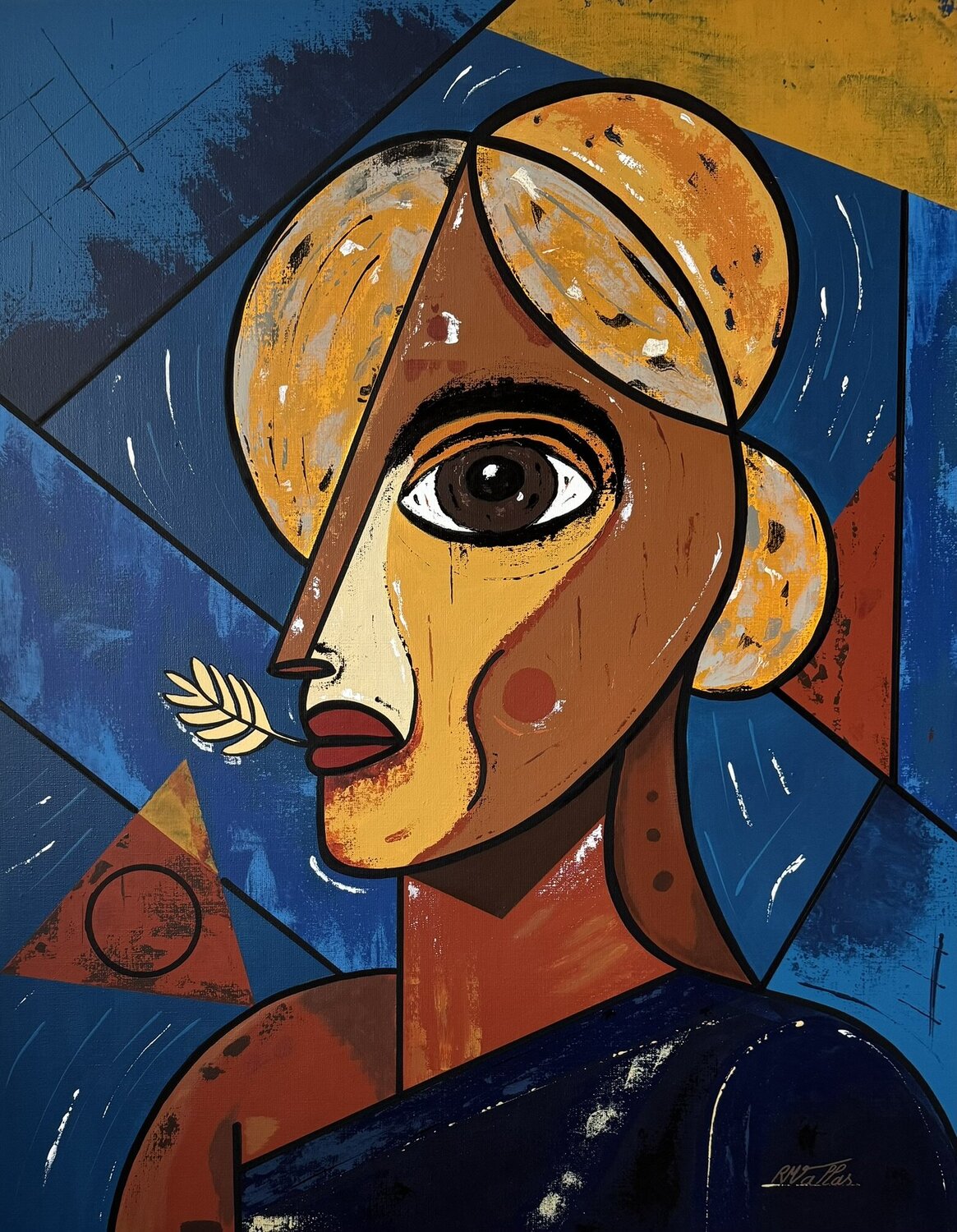 Le souffle et la grâce Rose Mary Vallas Original painting for sale