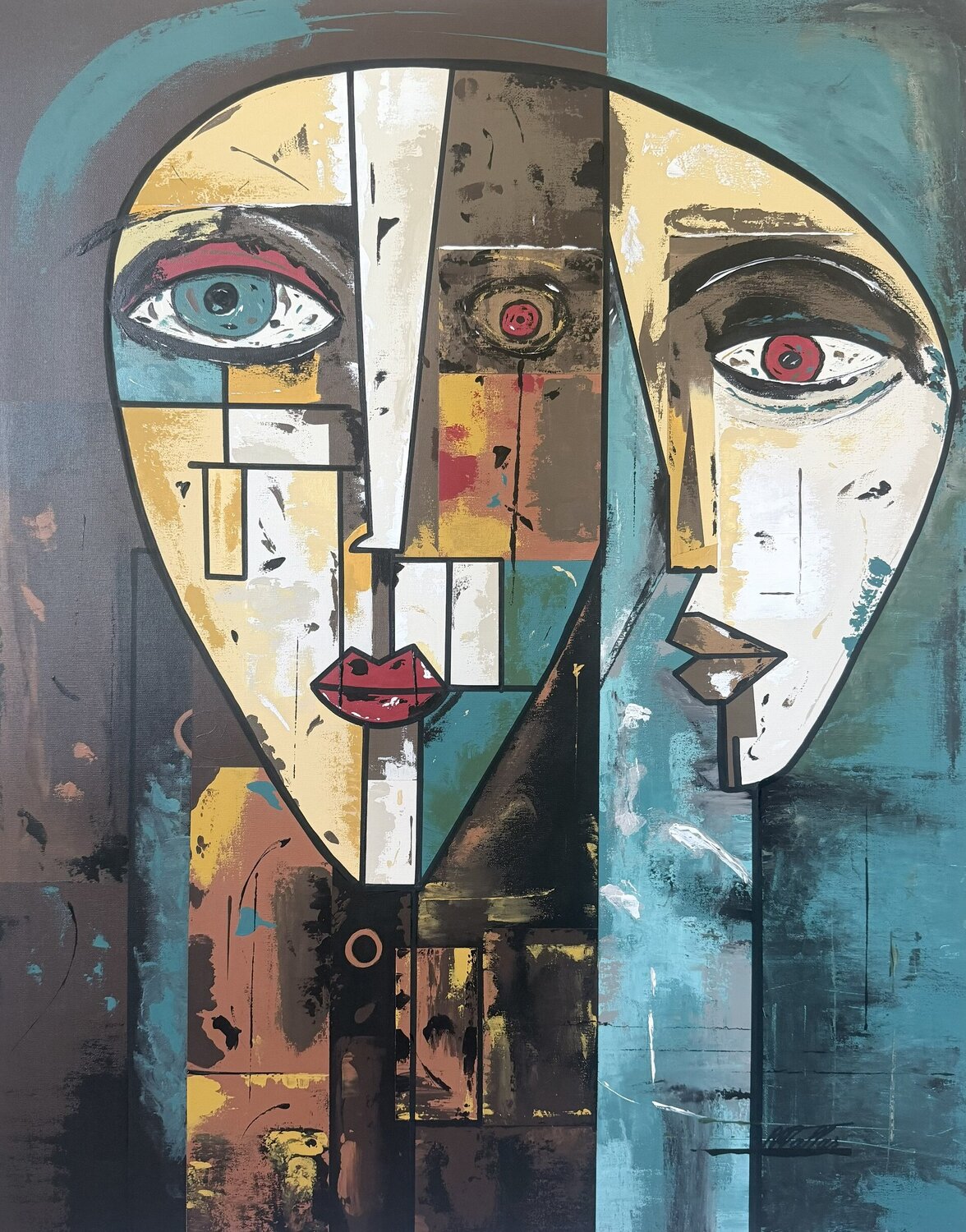 Au delà des mots Rose Mary Vallas Original painting for sale