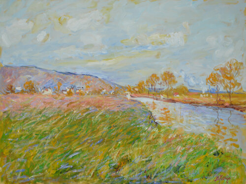 Vallée de Seine en hiver by Patrick MARIE, Painting for Sale on Select