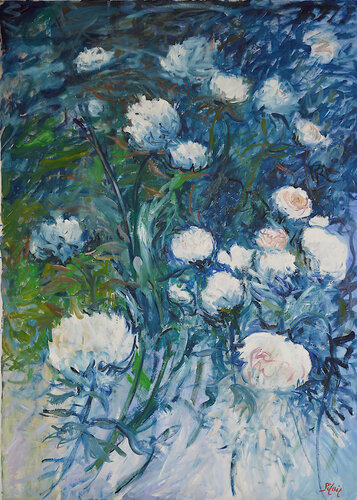 Les pivoines du japon by Patrick MARIE, Painting for Sale on Select