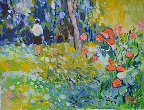 Le jardin by Patrick MARIE, Painting for Sale on Select