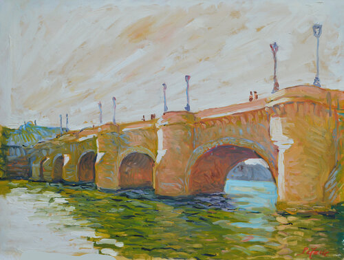 Le pont Neuf - contre jour by Patrick MARIE, Painting for Sale on Select
